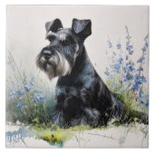 Watercolor Schnauzer Fliese (Vorderseite)