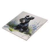 Watercolor Schnauzer Fliese (Seite)