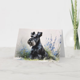 Watercolor Schnauzer Karte