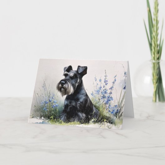 Watercolor Schnauzer Karte (Vorderseite)