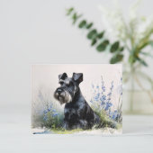 Watercolor Schnauzer Postkarte (Stehend Vorderseite)