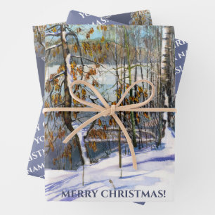 Watercolor Schnee fiel  Geschenkpapier Set