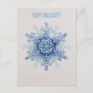 Watercolor-Schneeflocken-Weihnachten  Feiertagspostkarte