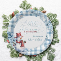 Watercolor-Schneemann Winter Junge Baby Shower