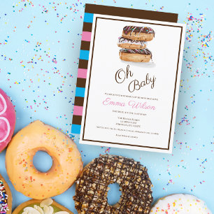 Watercolor-Schokoladen-Donuts-Baby-Shower Einladung