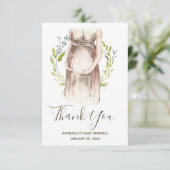 Watercolor Schwangere Babydusche Danke, C Dankeskarte (Stehend Vorderseite)