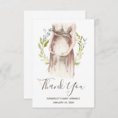 Watercolor Schwangere Babydusche Danke, C Dankeskarte (Vorne/Hinten)