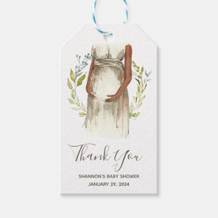 Watercolor Schwangere Babydusche Danke, C Geschenkanhänger