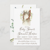 Watercolor Schwangere Babydusche Einladung (Vorne/Hinten)