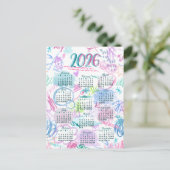 Watercolor scribbs Kalender Postkarte (Stehend Vorderseite)
