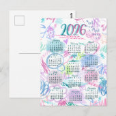 Watercolor scribbs Kalender Postkarte (Vorne/Hinten)