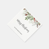 Watercolor Script Frohe Weihnachtsgrün Serviette (Ecke)