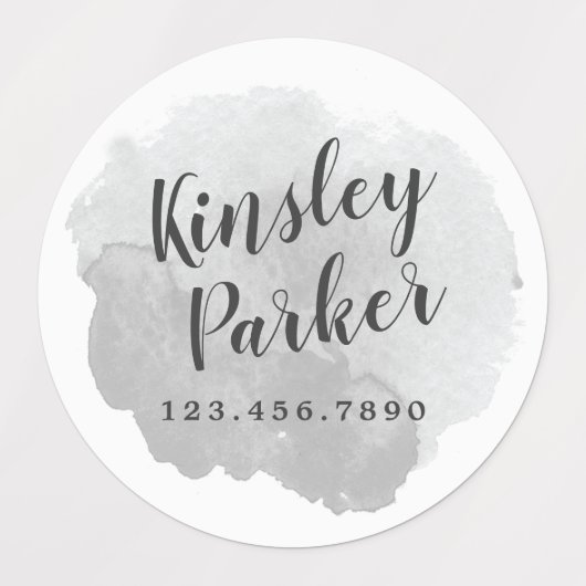 Watercolor Script Name Waterproof Etiketten (Design 2)