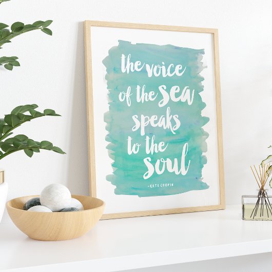 Watercolor Sea Quote | Art Print Poster