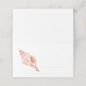 Watercolor Sea Shell Place Card Platzkarte (Außenseite Aufgefaltet)