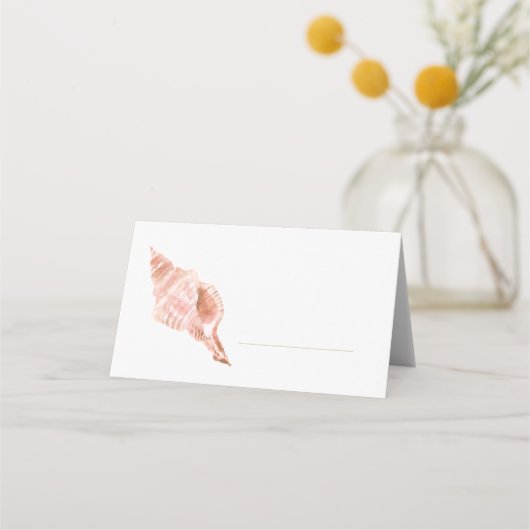 Watercolor Sea Shell Place Card Platzkarte (Vorderseite)