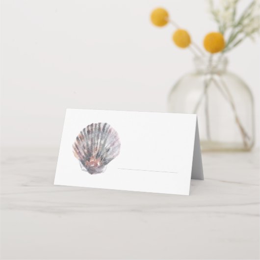 Watercolor Sea Shell Place Card  Platzkarte (Vorderseite)