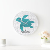 Watercolor Sea Turtle Große Wanduhr (Zuhause)