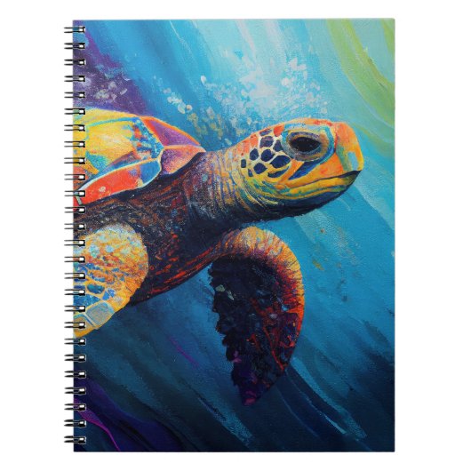 Watercolor Sea Turtle Notebook Notizblock (Vorderseite)