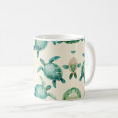 Watercolor Sea Turtle Pattern Kaffeetasse (VorderseiteRechts)
