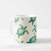 Watercolor Sea Turtle Pattern Kaffeetasse (Vorderseite Links)