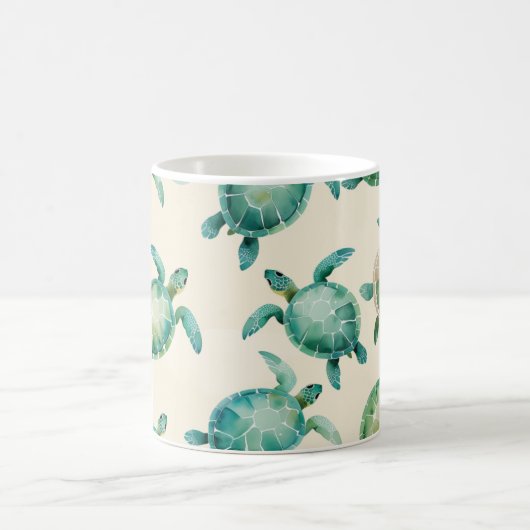 Watercolor Sea Turtle Pattern Kaffeetasse (Mittel)