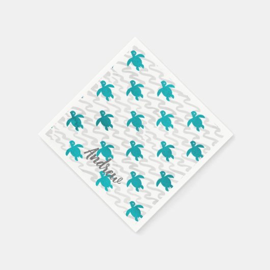 Watercolor Sea Turtle Serviette (Ecke)