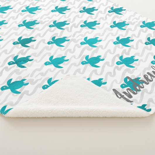 Watercolor Sea Turtle Sherpadecke (3/4)