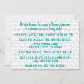 Watercolor Sea Turtle Shibori Einladung (Rückseite)