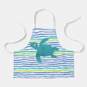 Watercolor Sea Turtle Shibori Schürze