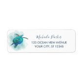 Watercolor Sea Turtle Tropical Ocean Address (Vorne)