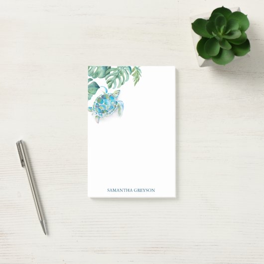 Watercolor Sea Turtle Tropical Post-it Klebezettel (Büro)