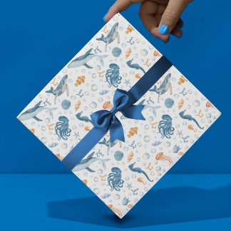 watercolor Sea You Soon Coastal Baby Shower Geschenkpapier Set