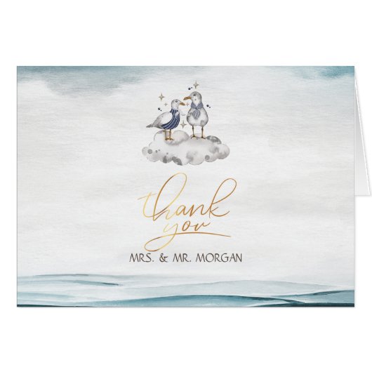 Watercolor Seagulls Beach (Vorderseite (Horizontal))