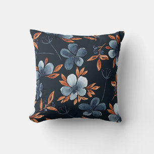 Watercolor seamless floral pattern with indigo flo kissen
