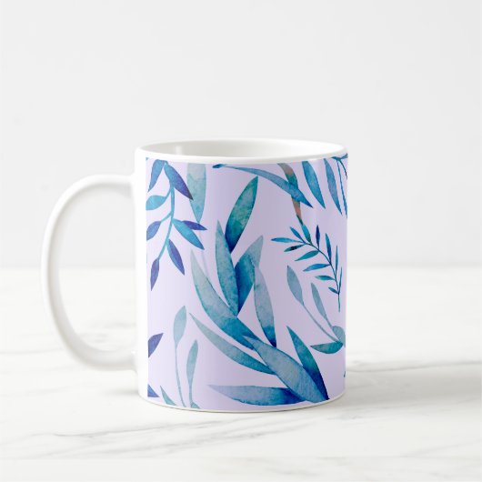 Watercolor seamless pattern. Botanical ornament. L Kaffeetasse (Links)