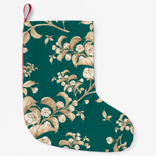 Watercolor seamless pattern of flowering branches, kleiner weihnachtsstrumpf (Vorderseite)