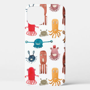 Watercolor seamless pattern of funny monsters and Case-Mate iPhone hülle