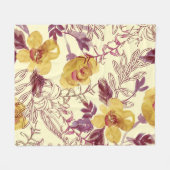Watercolor Seamless Pattern with Contoured Element Fleecedecke (Vorderseite (Horizontal))