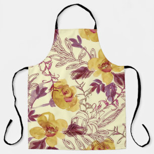 Watercolor Seamless Pattern with Contoured Element Schürze