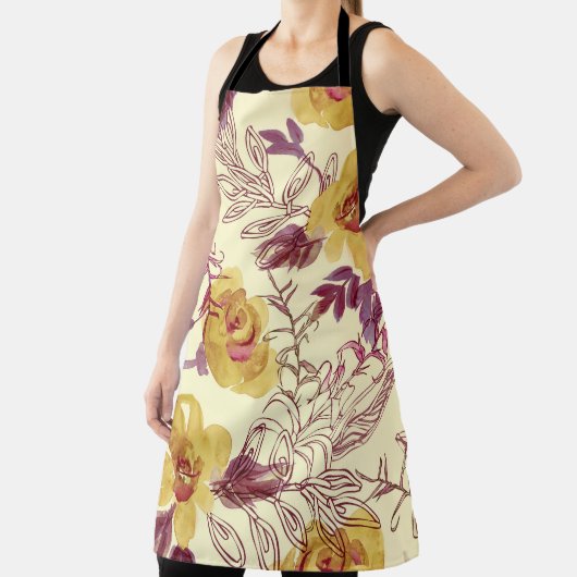 Watercolor Seamless Pattern with Contoured Element Schürze (InSitu)