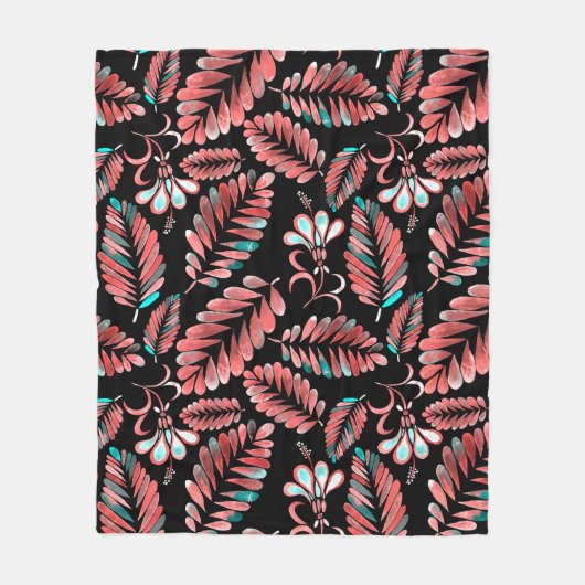 Watercolor seamless pattern with flower background fleecedecke (Vorderseite)