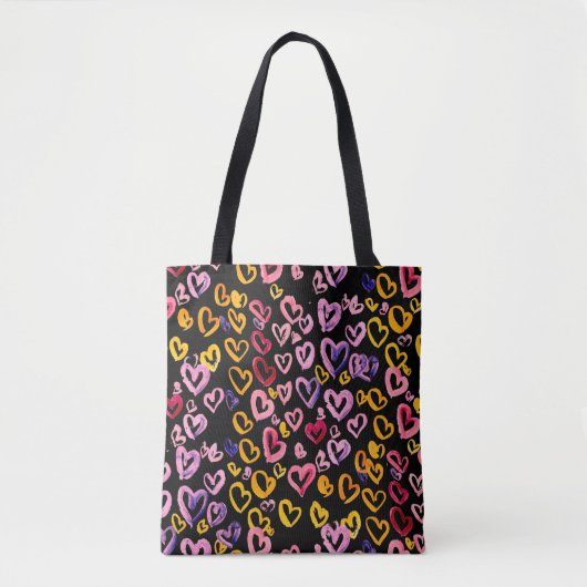 Watercolor seamless pattern with hearts. tasche (Vorderseite)