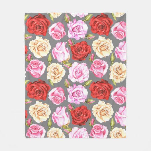 Watercolor seamless pattern with roses. Seamless w Fleecedecke (Vorderseite)