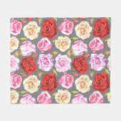 Watercolor seamless pattern with roses. Seamless w Fleecedecke (Vorderseite (Horizontal))