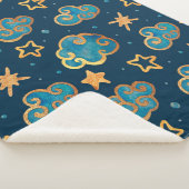 Watercolor seamless pattern with the moon, stars,  sherpadecke (3/4)