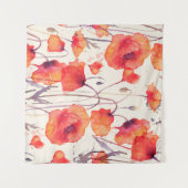 Watercolor seamless pattern with wild red poppies. wandteppich (Vorderseite (Horizontal))