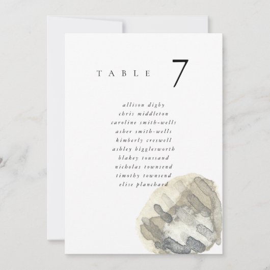 Watercolor Seashell Beach 5x7" Wedding Seat Chart (Vorderseite)