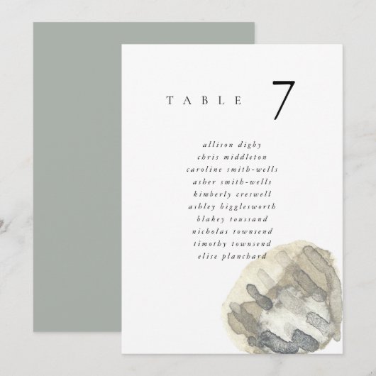 Watercolor Seashell Beach 5x7" Wedding Seat Chart (Vorne/Hinten)