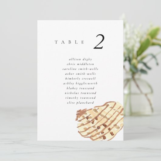 Watercolor Seashell Beach 5x7" Wedding Seat Chart (Stehend Vorderseite)